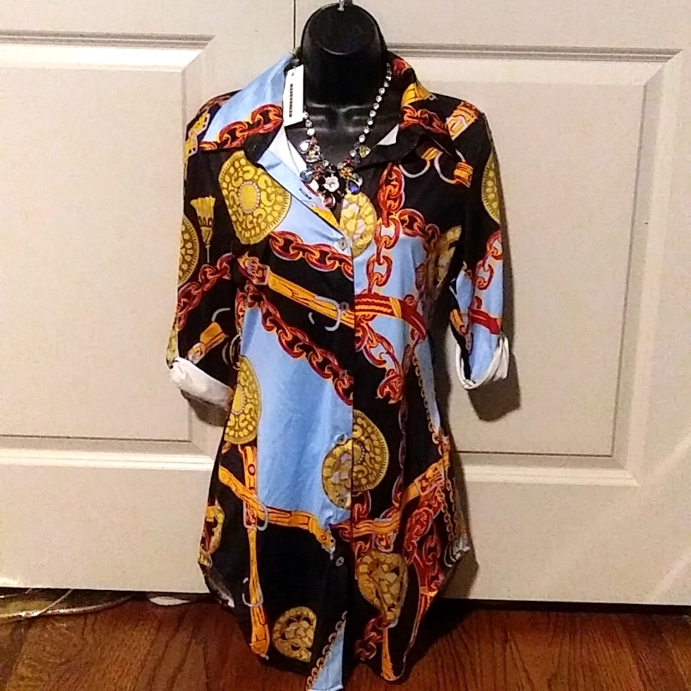 A retro mini shirt dress .
